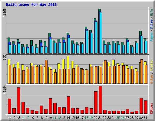 Daily usage for May 2013