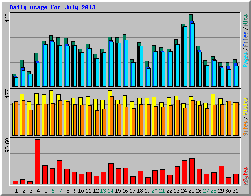 Daily usage for July 2013