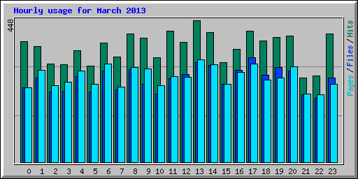 Hourly usage for March 2013