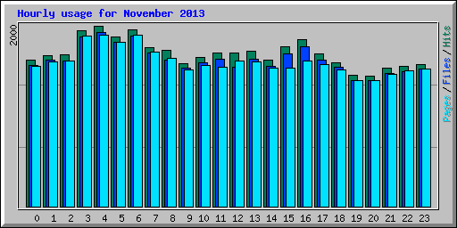 Hourly usage for November 2013