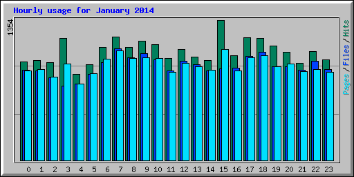 Hourly usage for January 2014