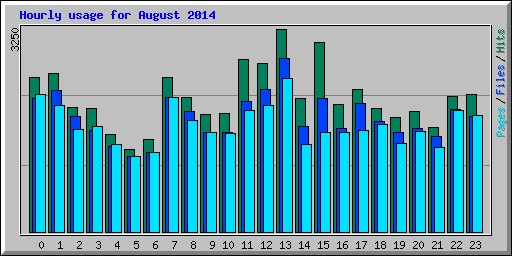 Hourly usage for August 2014