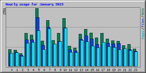 Hourly usage for January 2015
