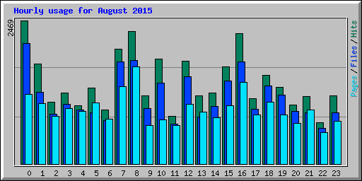 Hourly usage for August 2015