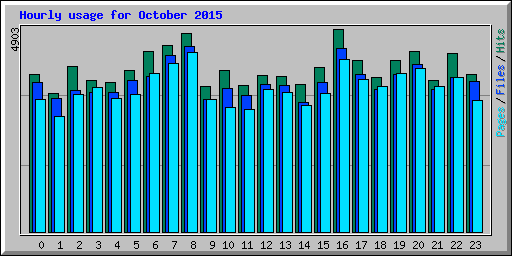Hourly usage for October 2015