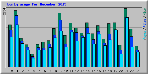 Hourly usage for December 2015