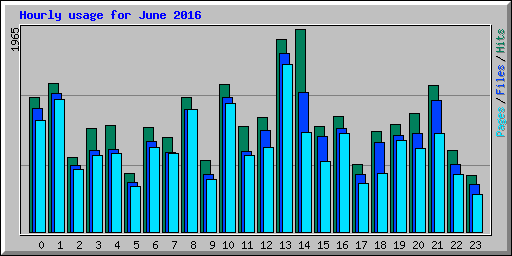 Hourly usage for June 2016