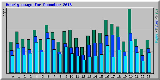 Hourly usage for December 2016