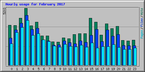 Hourly usage for February 2017